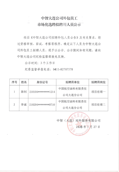 中智大連公司外包員工市場化選聘用人員公示_00